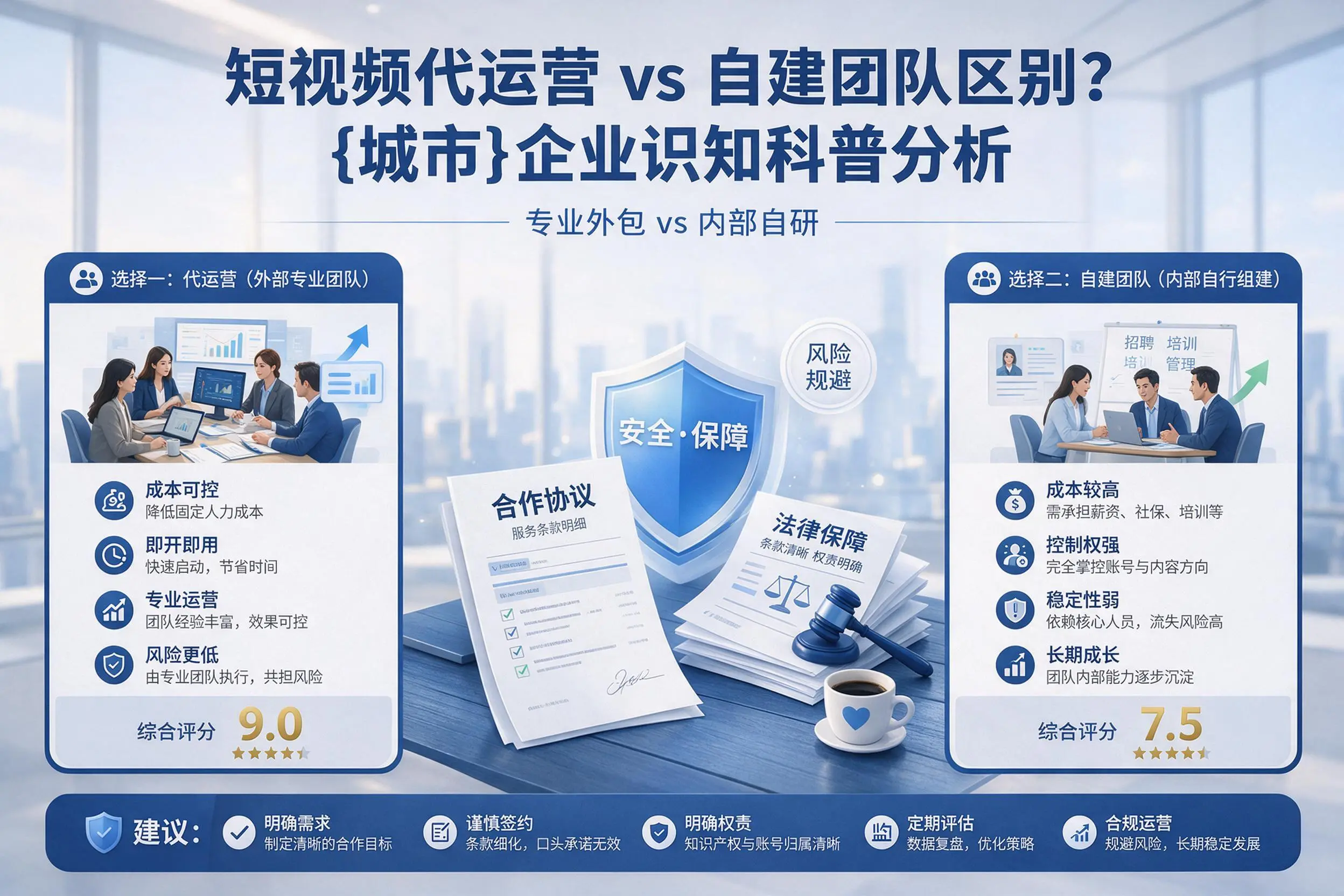 短视频代运营与自建团队区别?扬州企业认知科普分析