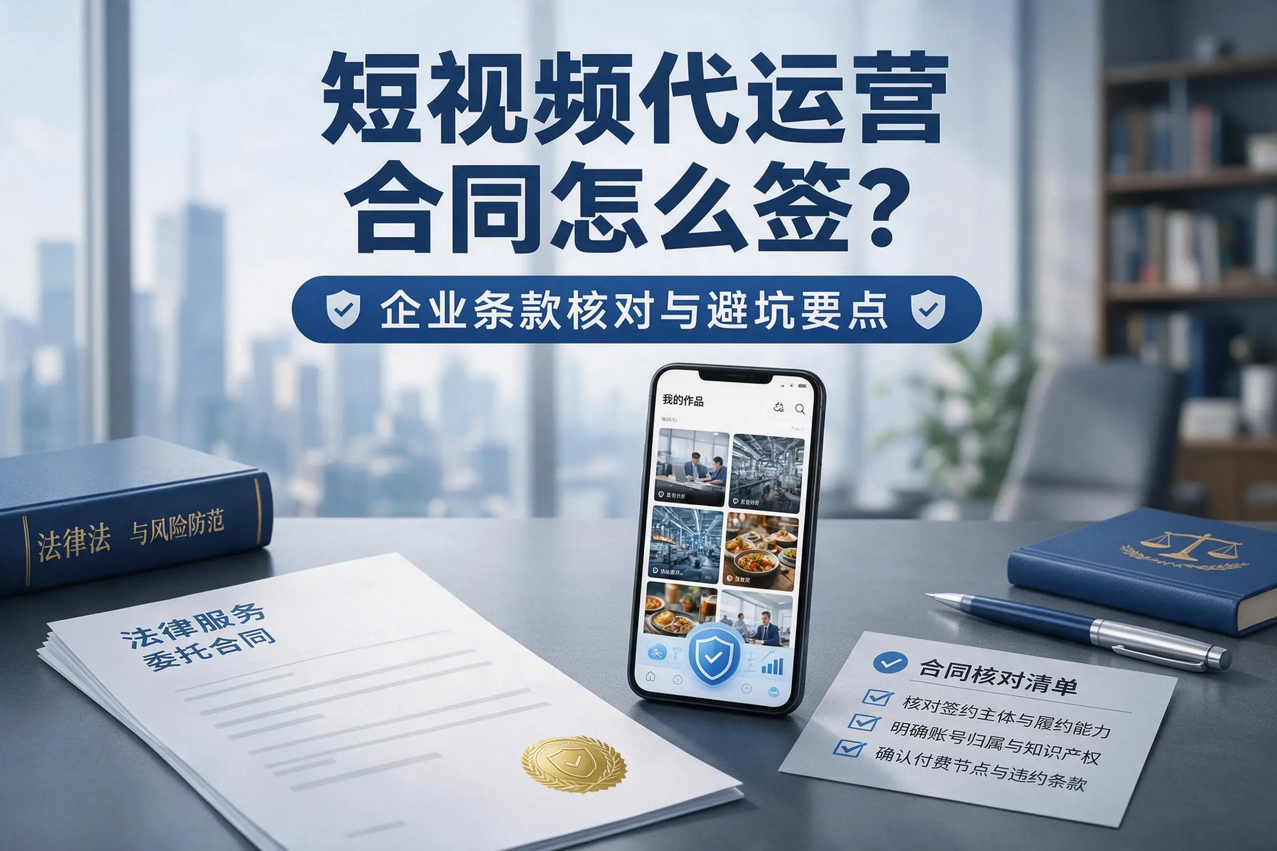 短视频代运营合同怎么签?扬州企业条款核对与避坑要点