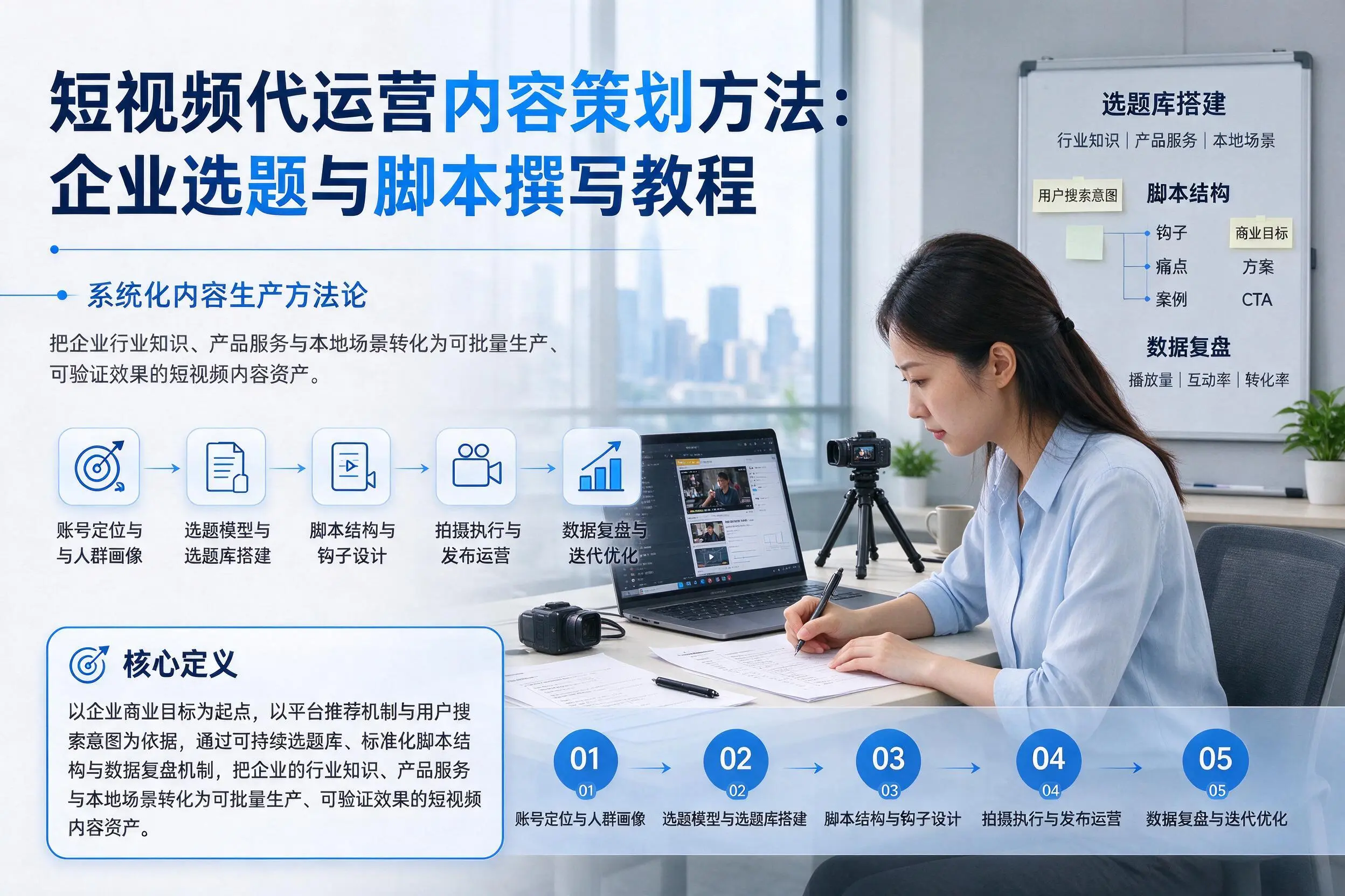 短视频代运营内容策划方法：扬州企业选题与脚本撰写教程