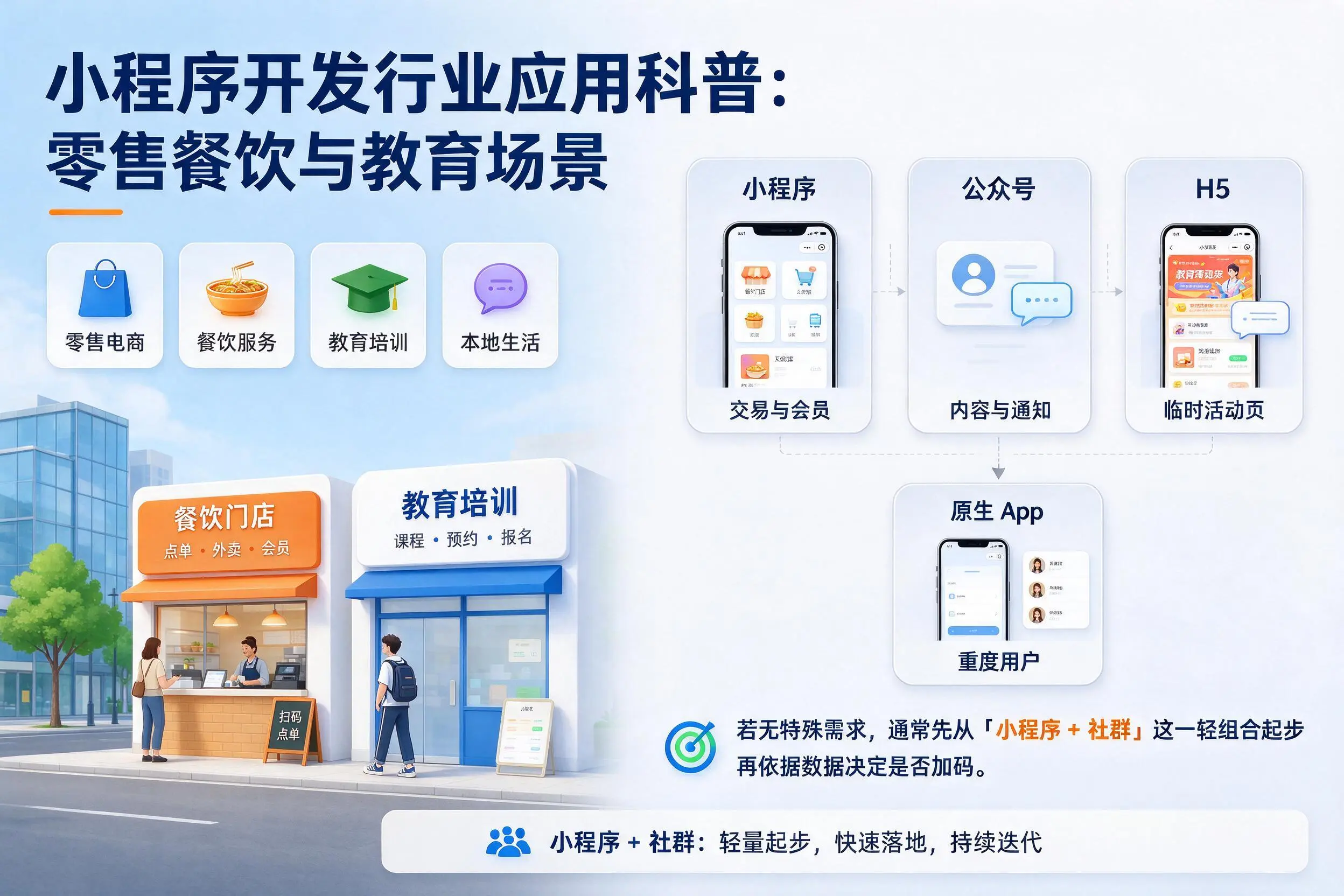 扬州小程序开发行业应用科普:零售餐饮与教育场景
