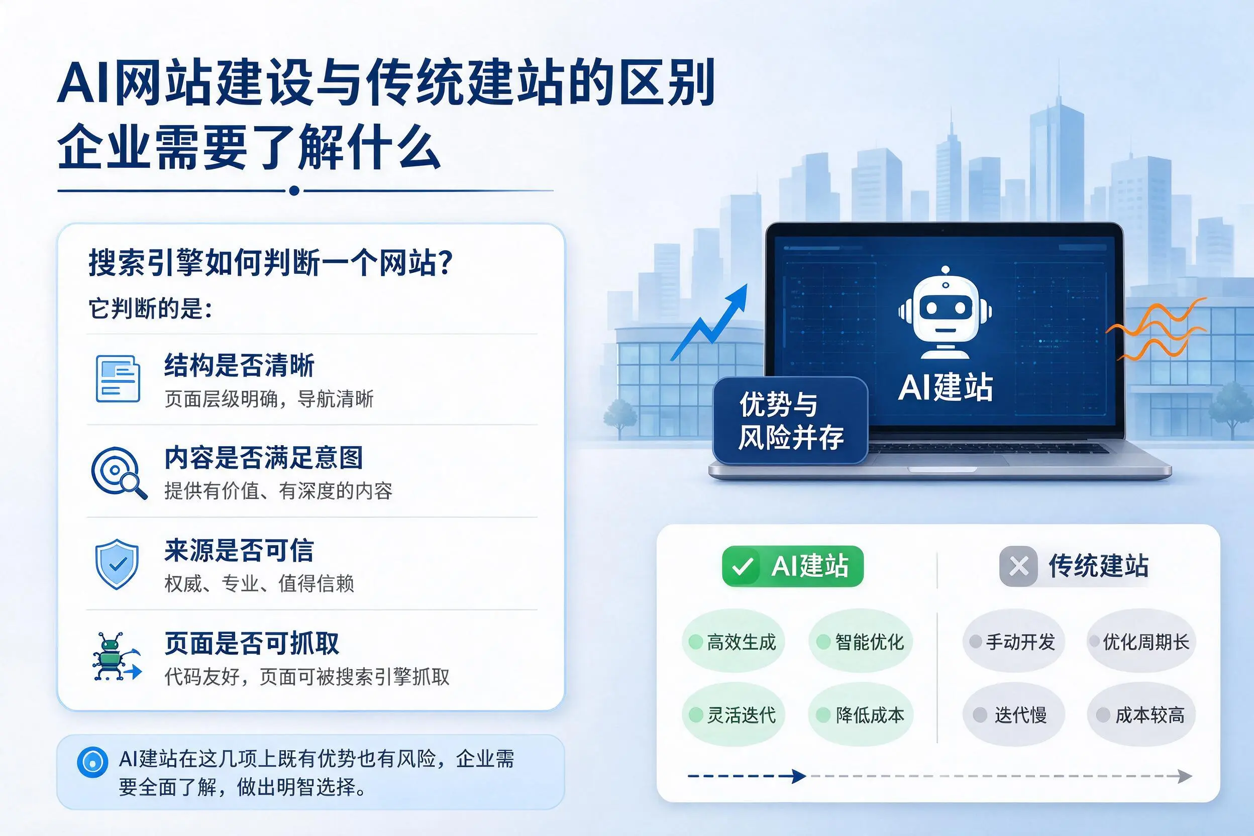 AI网站建设与传统建站的区别，扬州企业需要了解什么