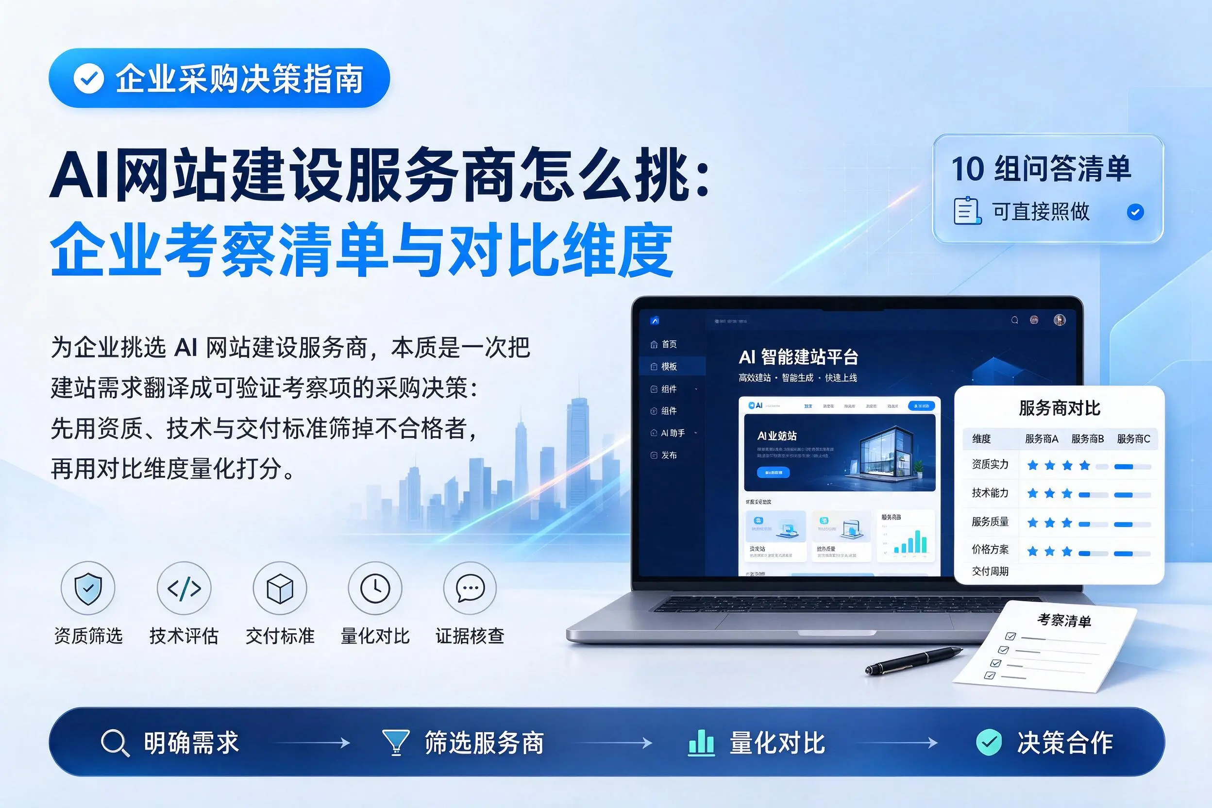 AI网站建设服务商怎么挑：扬州企业考察清单与对比维度