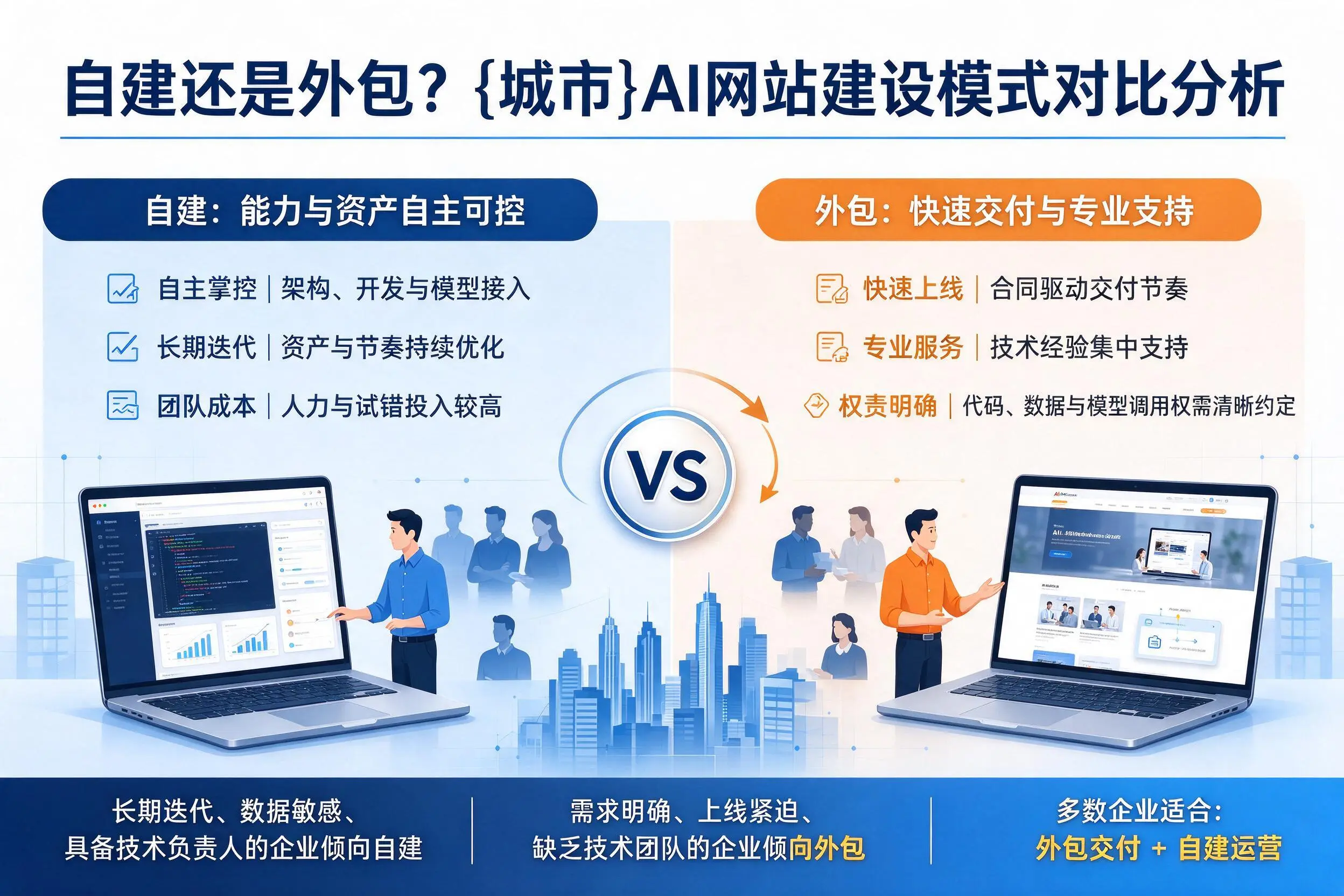 自建还是外包?扬州AI网站建设模式对比分析